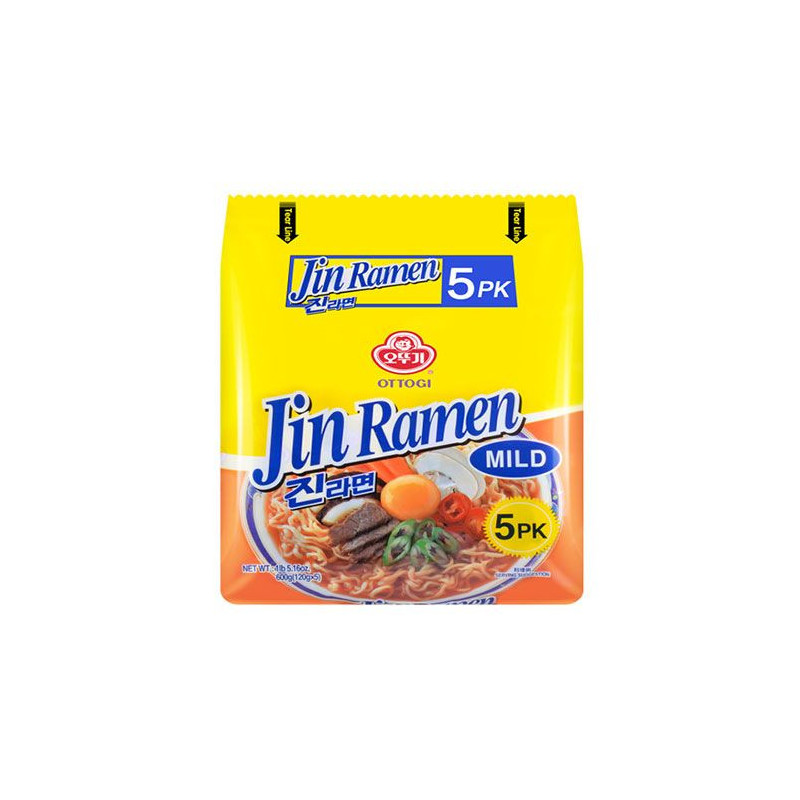 Fideos Inst. Jin Ramen sabor original 8/600g - Ottogi