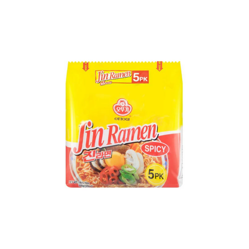 Fideos Inst. Jin Ramen sabor picante 8/600g - Ottogi