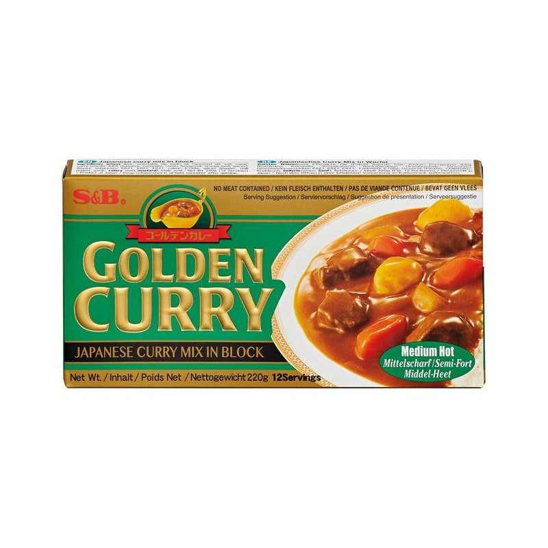 Pastilla Golden curry medio picante 20/220g - S&B