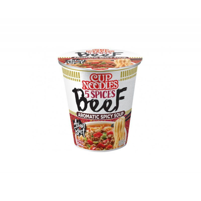 Fideos Instantáneos 5 especias y ternera (vaso) 8/64g Nissin