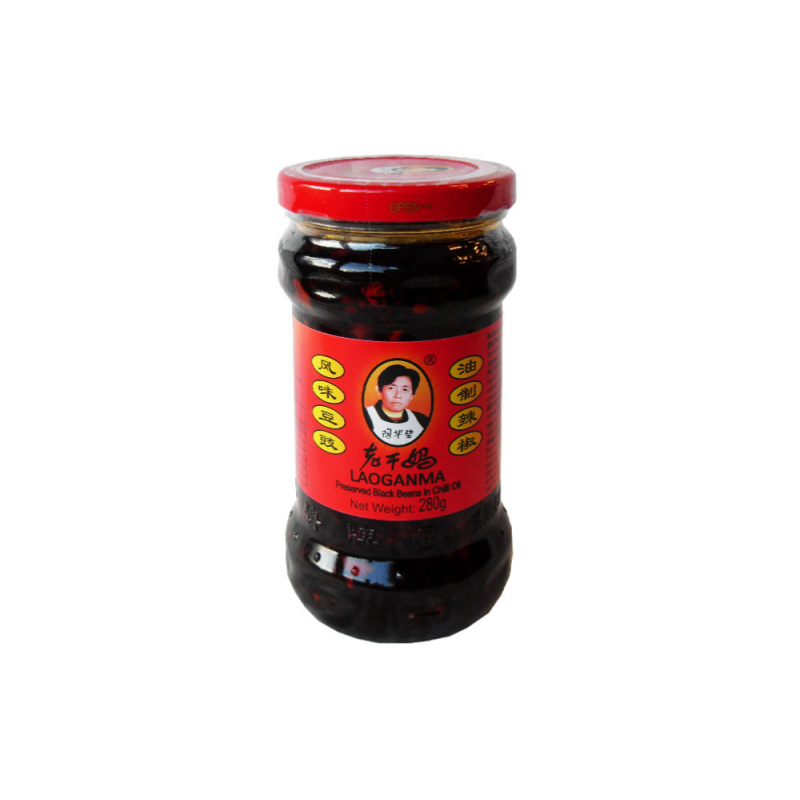 Salsa frijoles negros en aceite de guindilla 24/280g LAO GAN MA