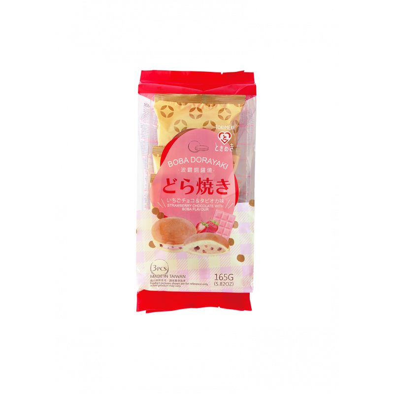 Dorayaki sabor Bubble Tea Fresa 12/165g TOKIMEKI