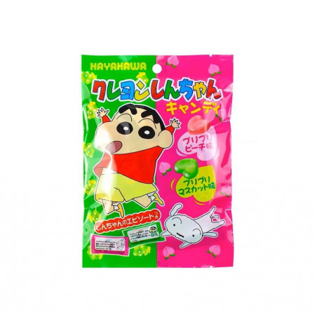 Caramelos sabor uva y melocotón Shin Chan 20/80g Hayakawa