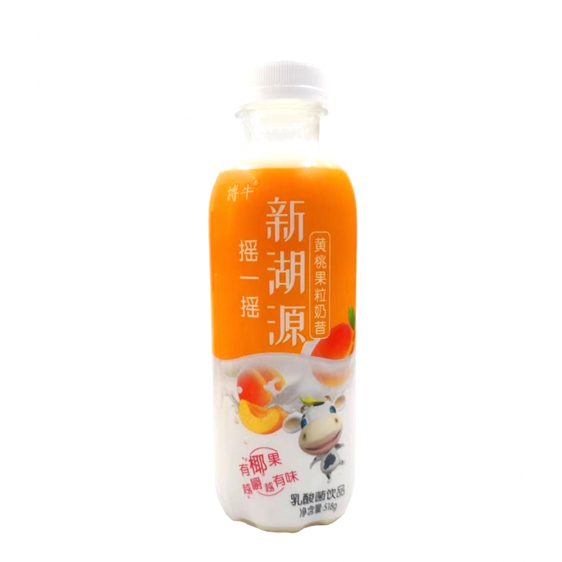 傅牛 新湖源 黄桃果粒奶昔 15/518ml