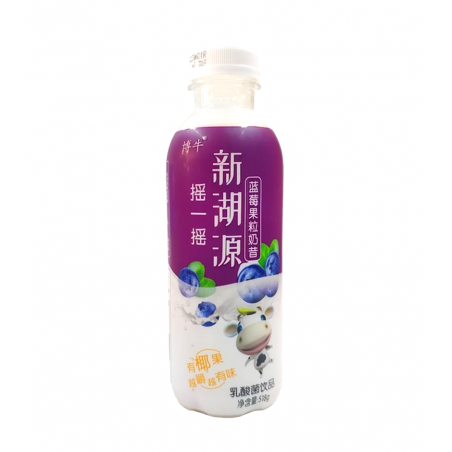 傅牛 新湖源 蓝莓果粒奶昔 15/518ml