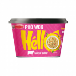 Noodles inst. Pho Wok fritos sabor carne y limón 12/76g Hello