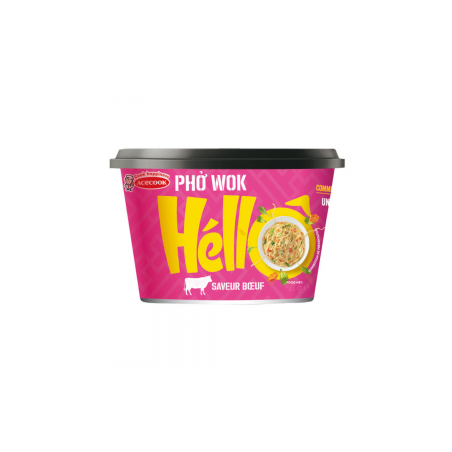 Noodles inst. Pho Wok fritos sabor carne y limón 12/76g Hello