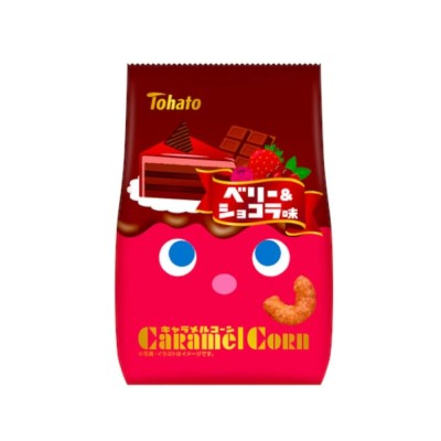 Snack Corn Caramel sabor a Frutos Rojos y Choco 12/62g TOHATO