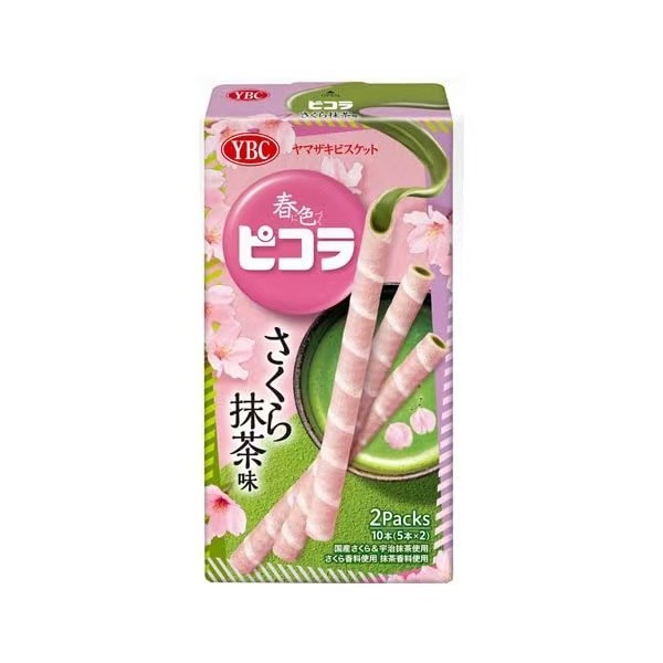 Rollitos de galleta sabor Matcha y Sakura 40/49g YBC