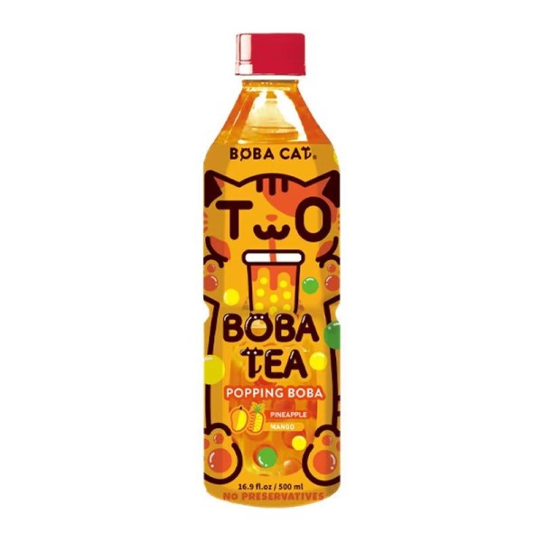 Bebida de Té sabor Mango y Piña 24/500ml Boba Cat