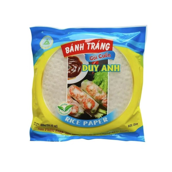 Papel de arroz para rollitos (22cm)  40/400g DUY ANH