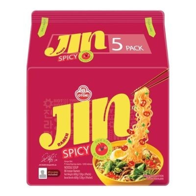 Fideos Inst. Jin Ramen sabor picante 5/8/600g - AOTTOGI