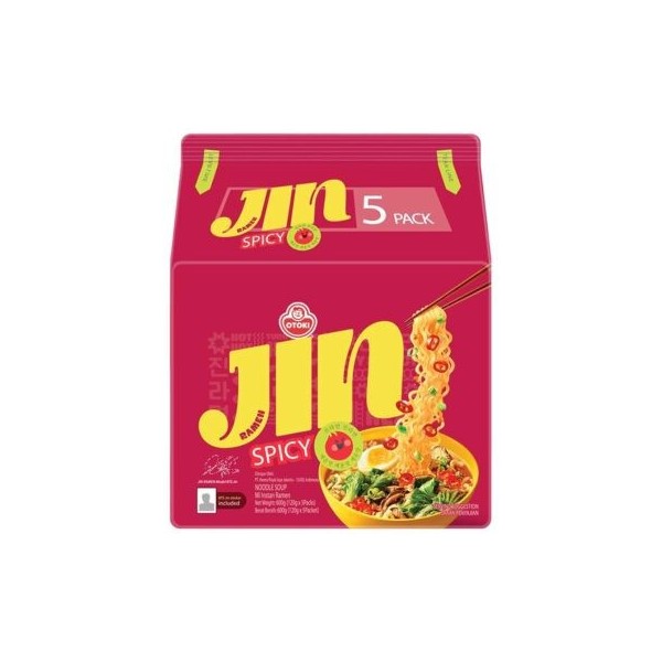 Fideos Inst. Jin Ramen sabor picante 5/8/600g - AOTTOGI