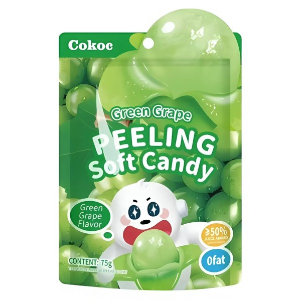 Gominola pelable sabor Uva Verde 50/75g COKOC