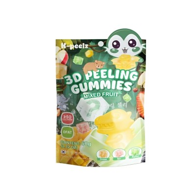 Gominola pelable sabor a frutas (3D) 50/60g K-PEELZ