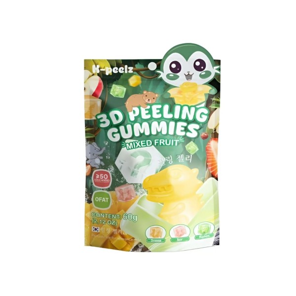 Gominola pelable sabor a frutas (3D) 50/60g K-PEELZ