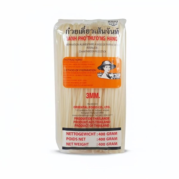 Fideos de Arroz tailandes 3mm (M) 34/400g FARMER