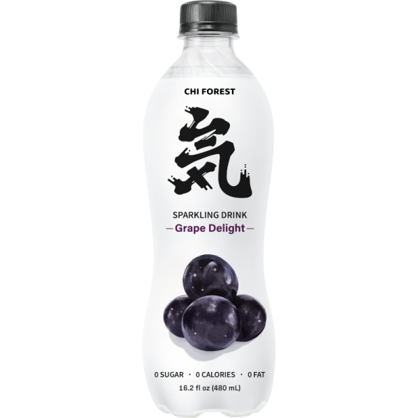 Agua con gas sabor Uva (sin azucar) 15/480ml CHI FOREST