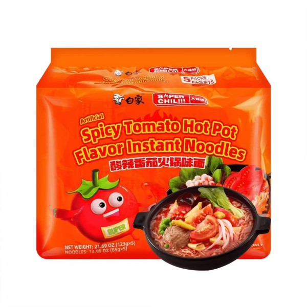 Fideos inst. sabor Tomate picante (Hotpot) 5/6/123g BRAISUN