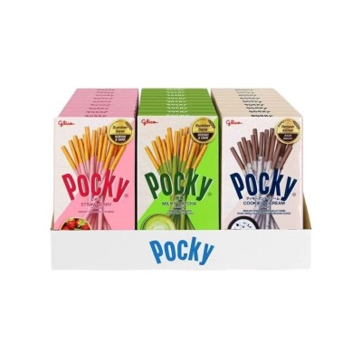 Pocky sabor Fresa,Matcha y Cookies 30/4/132g GLICO