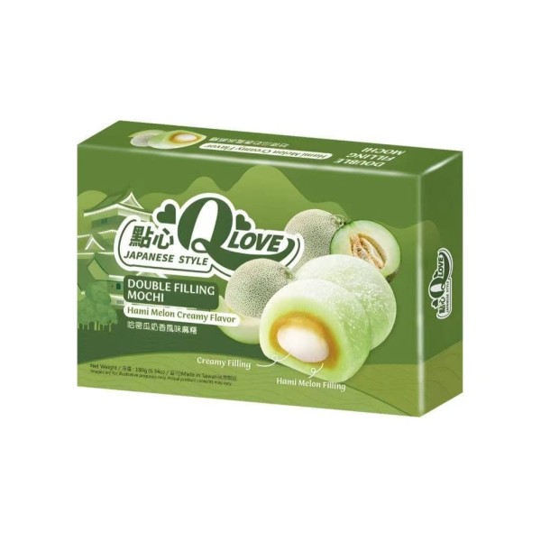 Mini mochi sabor Melón Hami Cremoso (Doble Relleno) 24/180g QLOVE