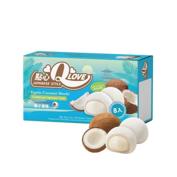 Mini mochi sabor Coco Exótico (Premium) 24/80g QLOVE