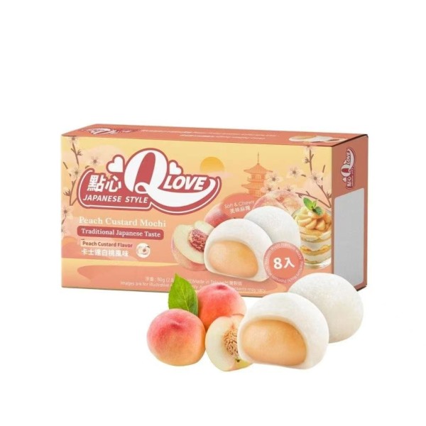 Mini mochi sabor Melocotón Blanco (Premium) 24/80g QLOVE