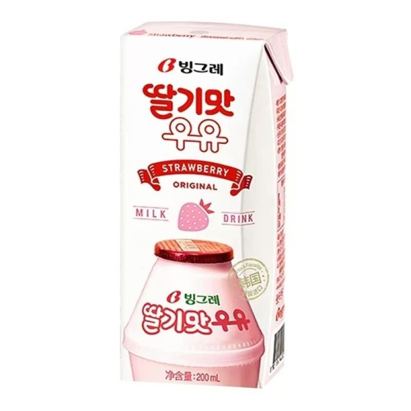 Bebida Coreana sabor Fresa 24/200ml BINGGRAE