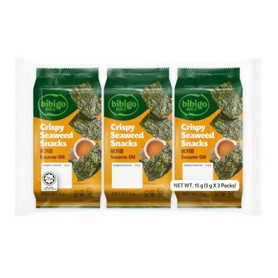 Sanck de alga sabor Sesamo (3pack) 12/15g BIBIGO
