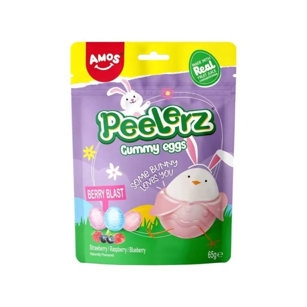 *Gominola pelable (Egg) sabor Frutos Rojos 36/65g AMOS