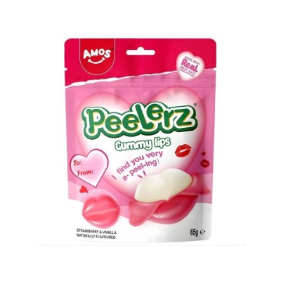 *Gominola pelable (Lips) sabor Fresa y Vainilla 36/65g AMOS