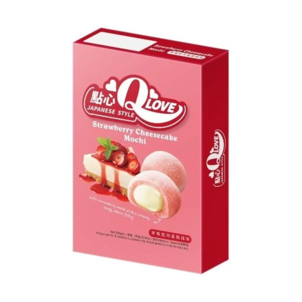 *Mini mochi sabor Fresa Cheesecake (Deluxe) 24/180g QLOVE