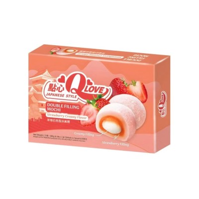 *Mini mochi sabor Fresa Creamoso (Doble Relleno) 24/180g QLOVE