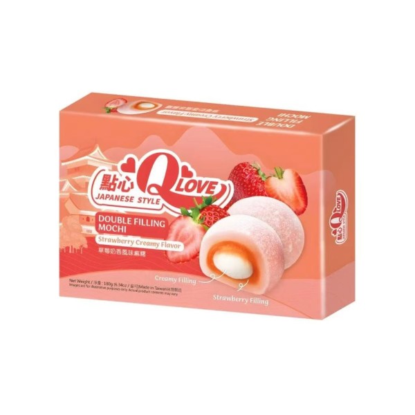 Mini mochi sabor Fresa Creamoso (Doble Relleno) 24/180g QLOVE