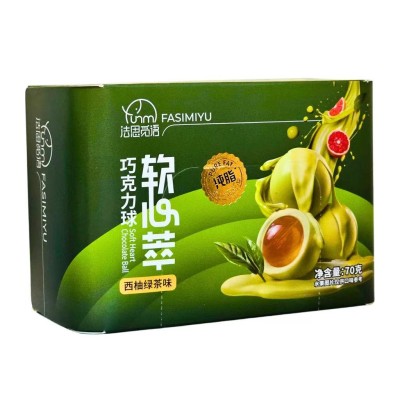 Bolas de Chocolates con relleno cremoso (sabor Pomelo y Té Verde) 32/70g FASIMIYU