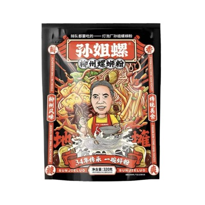 Fideos sabor Caracol Con Condimentos 8/320g LIUZHAU