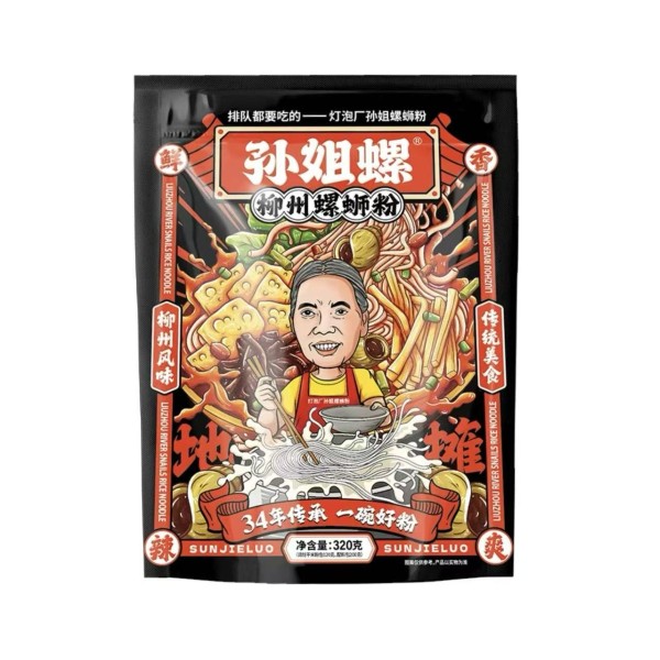 Fideos sabor Caracol Con Condimentos 8/320g LIUZHAU