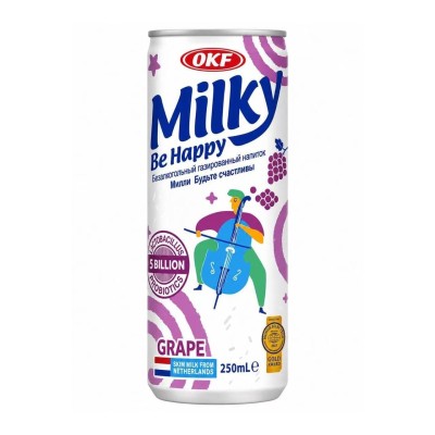 Bebida Milky Be Happy sabor Uva 24/250ml OKF