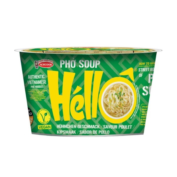 Fideos Inst. de arroz sabor Pollo Hello (Pho wok) 12/70g ACECOOK
