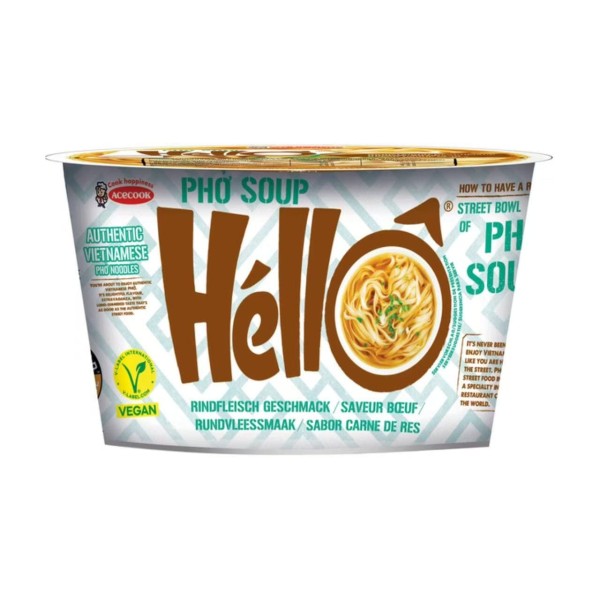 Fideos Inst. sabor Ternera Hello (Pho wok) 12/70g ACECOOK