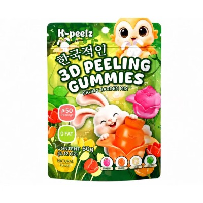 Gominolas pelables sabor Mixto (Garden 3D) 50/60g K-PEELZ