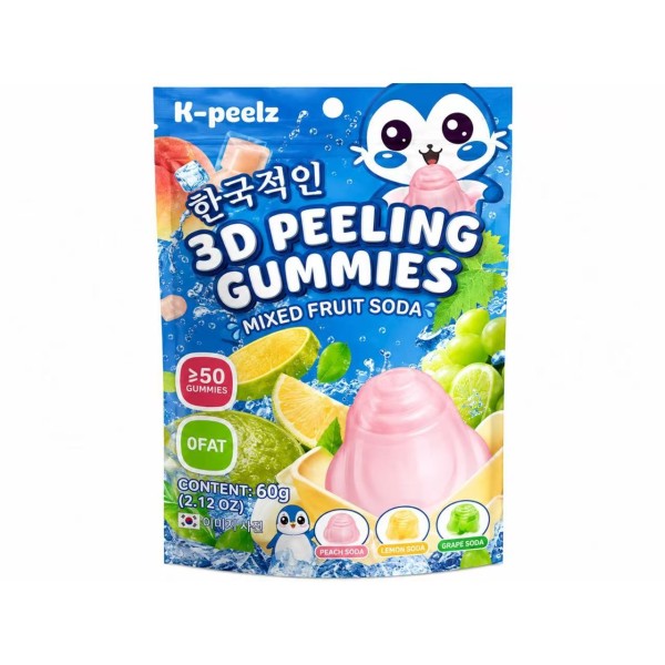 Gominolas pelables sabor Soda (3D) 50/60g K-PEELZ