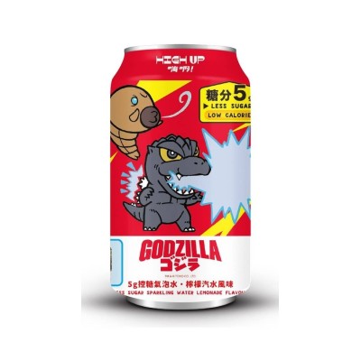 Agua con gas sabor limonada baja en azúcar de Godzilla 24/330ml HIGH UP