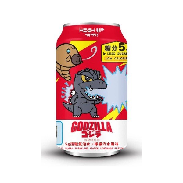 Agua con gas sabor limonada baja en azúcar de Godzilla 24/330ml HIGH UP