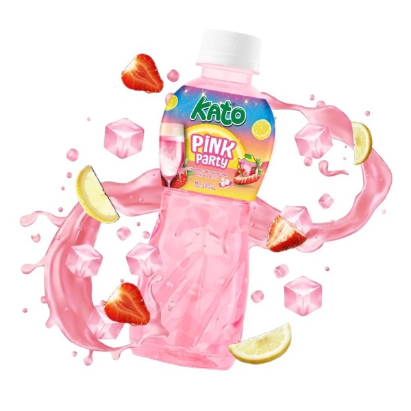 Bebida rosa fiesta con gelatina de coco 24/320ml KATO