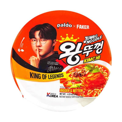 Fideos instantáneos en tazón jumbo sabor Kimchi «Faker» 18/120g PALDO