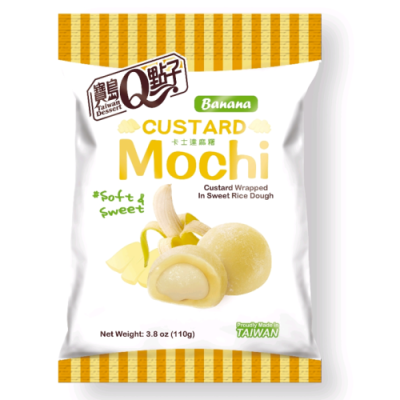 Mochi relleno de crema pastelera sabor plátano 24/110g BAODAO
