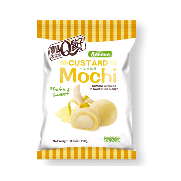 Mochi relleno de crema pastelera sabor plátano 24/110g BAODAO