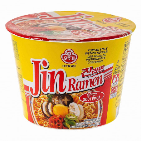 Fideos Inst.Jin ramen sabor picante bol 12/110g - Ottogi